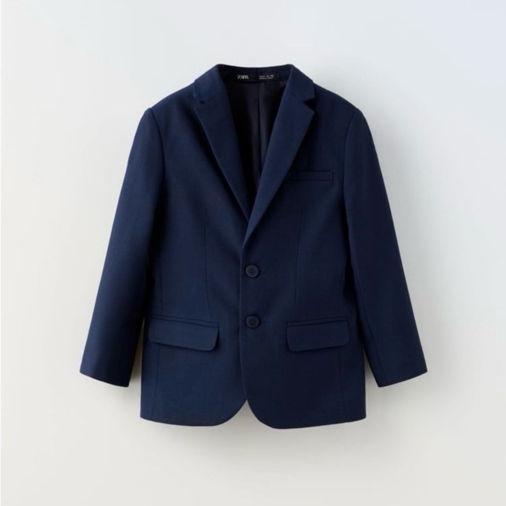 Zara Kids Classic Dark Blue Blazer Size 11/12 Boy Sports Coat Tailored Fit